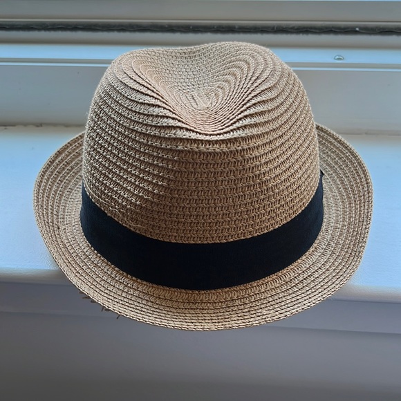 Accessories - Unisex woven fedora hat with black fabric detail around brim! Make order!